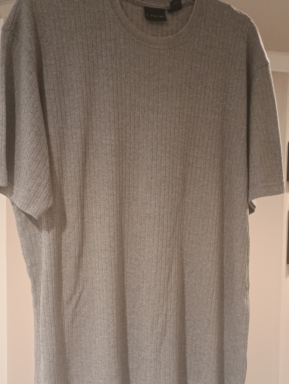 jf j.ferrar Ribbed Short Sleeve Tee in Heather Gray